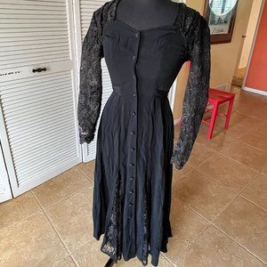 Black Karen Alexander Mesh Button Up Dress Size 4